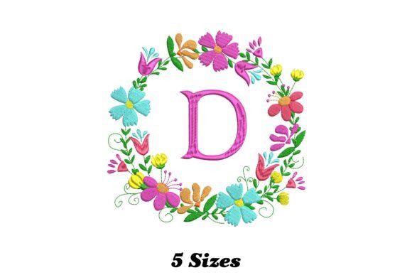 A Sweet and Versatile Flower Alphabet Letter D Embroidery Design