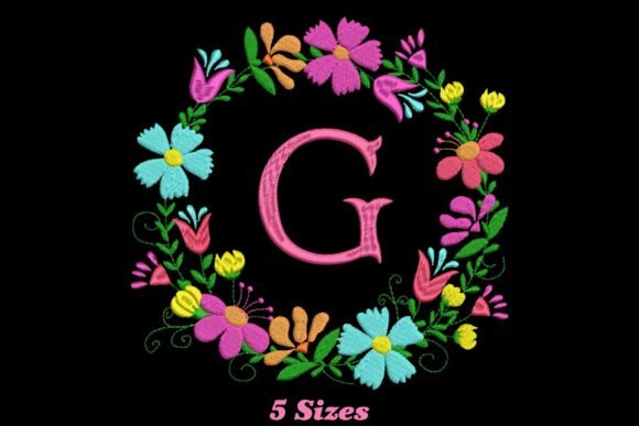 A Whimsical Letter G Embroidery Design for Craft Fair Success