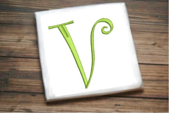 An Elegant Capital V Monogram Embroidery Design